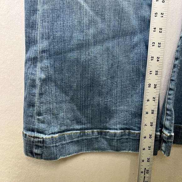 Seven7 Distressed Sexy Flare Jeans Womens 32 Plus Size Blue Denim Stretch 2555 - Picture 7 of 11